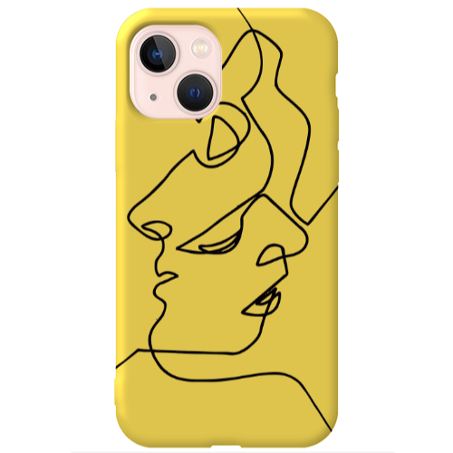 Apple iPhone 13 intertwined Yellow Colored Silicone TPU Θήκη