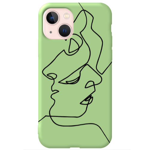Apple iPhone 13 intertwined Light Green Colored Silicone TPU Θήκη