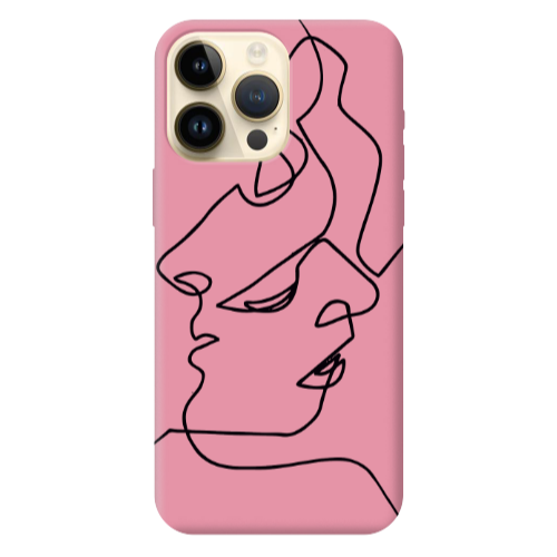 Apple iPhone 13 Pro Max intertwined Pink Colored Silicone TPU Θήκη