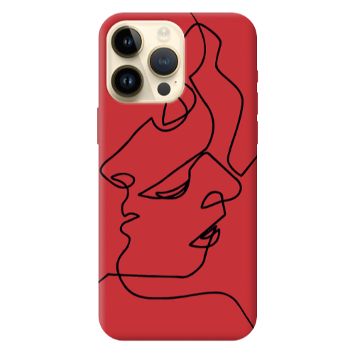 Apple iPhone 13 Pro Max intertwined Red Colored Silicone TPU Θήκη