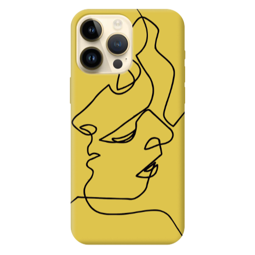 Apple iPhone 13 Pro Max intertwined Yellow Colored Silicone TPU Θήκη