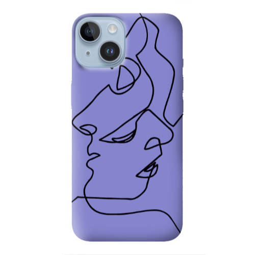 Apple iPhone 14  intertwined Purple Colored Silicone TPU Θήκη