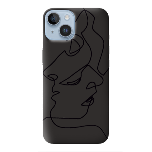 Apple iPhone 14  intertwined Black Colored Silicone TPU Θήκη