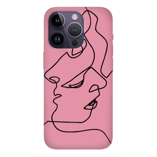 Apple iPhone 14 Pro  intertwined Pink Colored Silicone TPU Θήκη