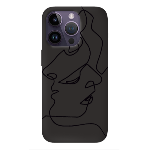 Apple iPhone 14 Pro Max intertwined Black Colored Silicone TPU Θήκη