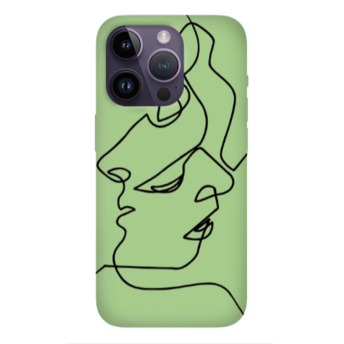Apple iPhone 14 Pro Max intertwined Light Green Colored Silicone TPU Θήκη