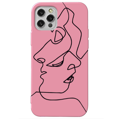Apple iPhone 13 Pro intertwined Pink Colored Silicone TPU Θήκη