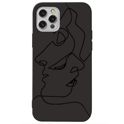 Apple iPhone 13 Pro intertwined Black Colored Silicone TPU Θήκη