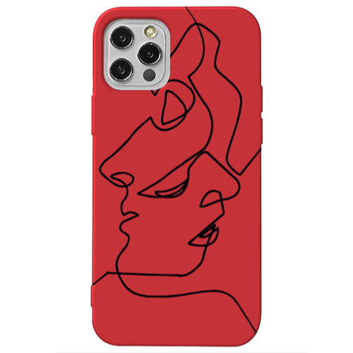 Apple iPhone 13 Pro intertwined Red Colored Silicone TPU Θήκη