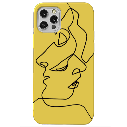 Apple iPhone 13 Pro intertwined Yellow Colored Silicone TPU Θήκη