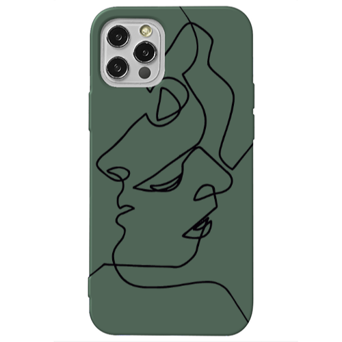 Apple iPhone 13 Pro intertwined Dark Green Colored Silicone TPU Θήκη