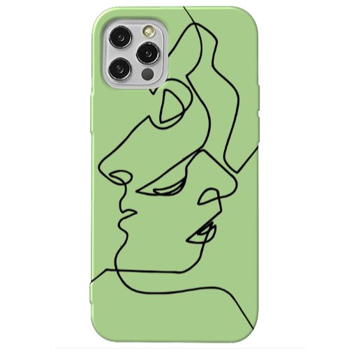 Apple iPhone 12 Pro intertwined Light Green Colored Silicone TPU Θήκη