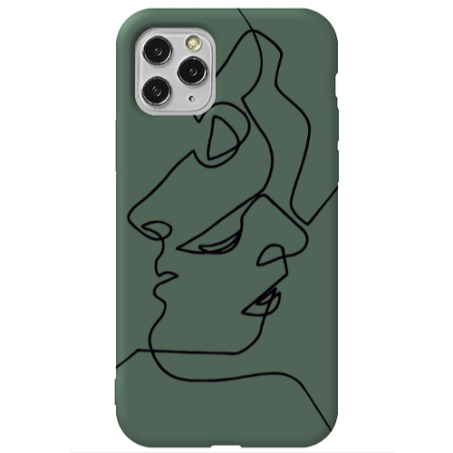 Apple iPhone 11 Pro Max intertwined Dark Green Colored Silicone TPU Θήκη