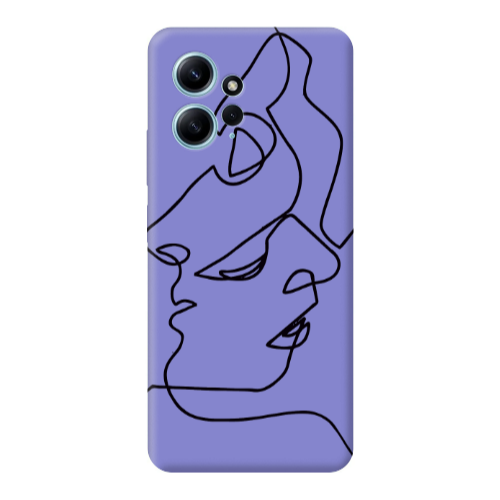 Xiaomi Redmi Note 12 4G intertwined Purple Colored Silicone TPU Θήκη