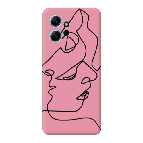 Xiaomi Redmi Note 12 4G intertwined Pink Colored Silicone TPU Θήκη