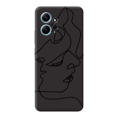 Xiaomi Redmi Note 12 4G intertwined Black Colored Silicone TPU Θήκη