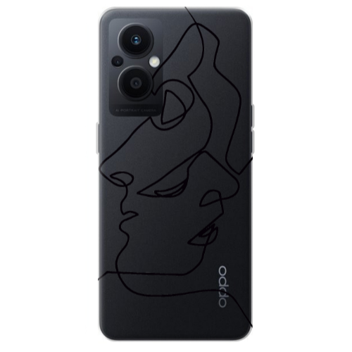 Oppo Reno 7 Lite intertwined Transparent Silicone TPU Θήκη