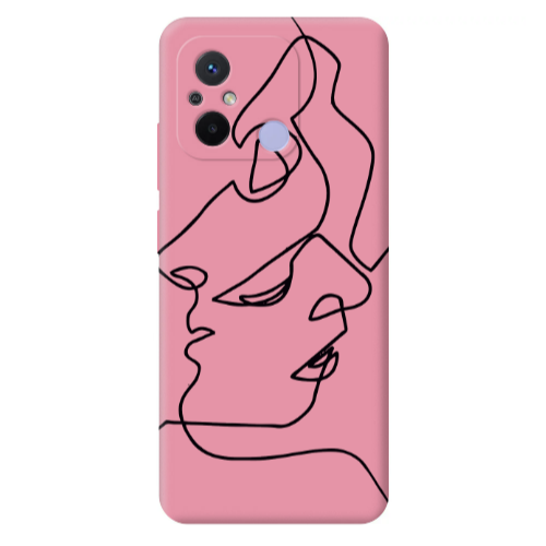 Xiaomi Redmi 12C intertwined Pink Colored Silicone TPU Θήκη