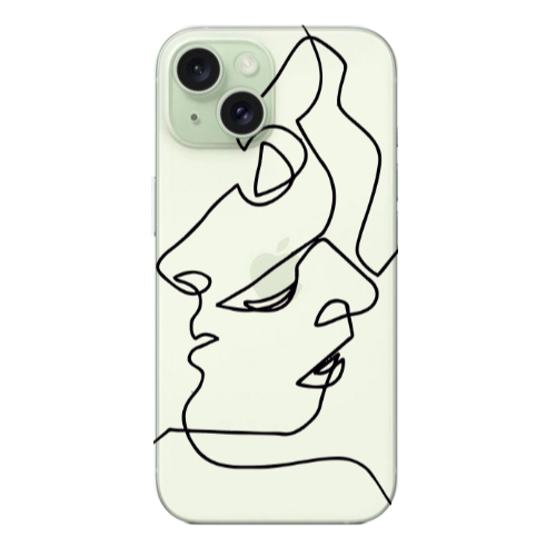 Apple iPhone 15 intertwined Transparent Silicone TPU Θήκη