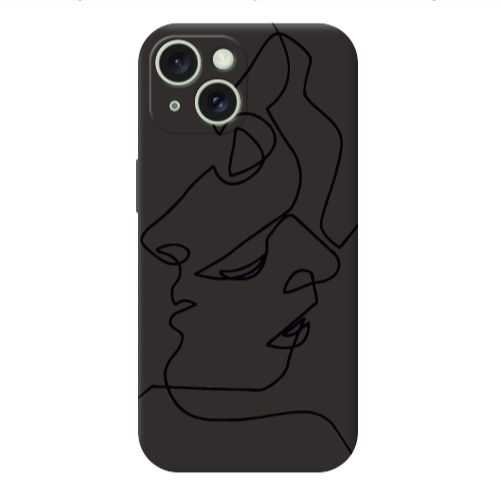 Apple iPhone 15 intertwined Black Colored Silicone TPU Θήκη