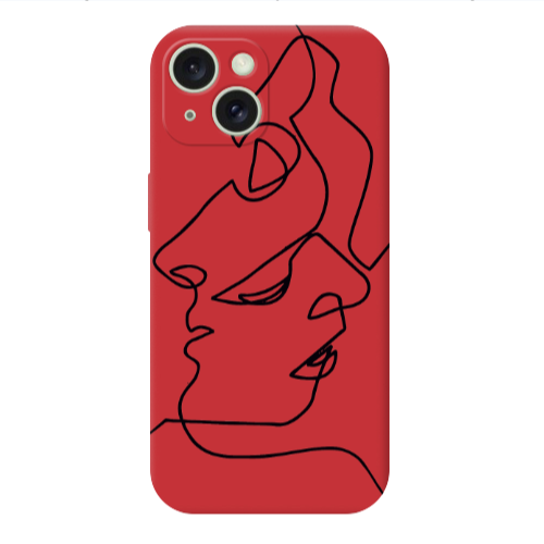 Apple iPhone 15 intertwined Red Colored Silicone TPU Θήκη