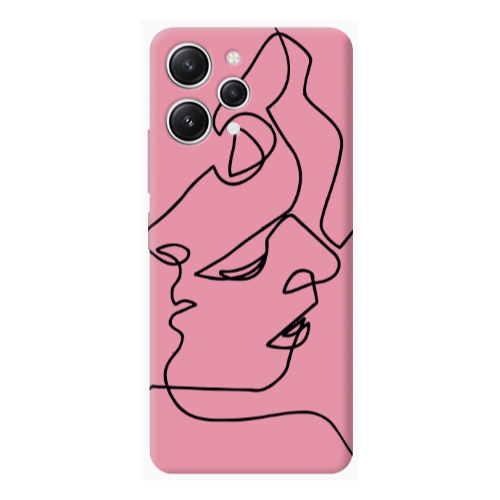 Xiaomi Redmi 12 intertwined Pink Colored Silicone TPU Θήκη