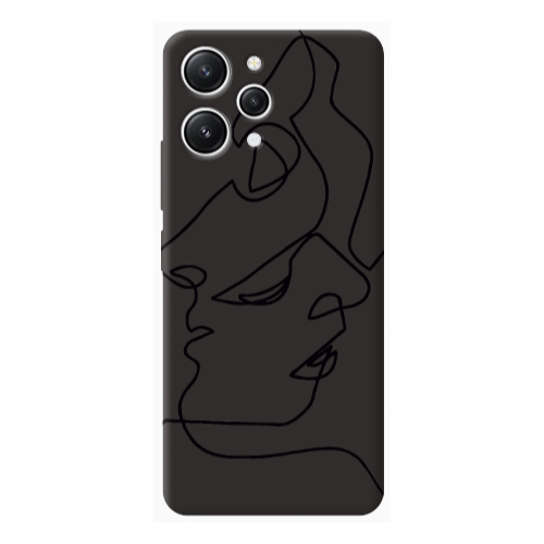 Xiaomi Redmi 12 intertwined Black Colored Silicone TPU Θήκη