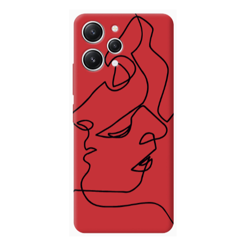 Xiaomi Redmi 12 intertwined Red Colored Silicone TPU Θήκη