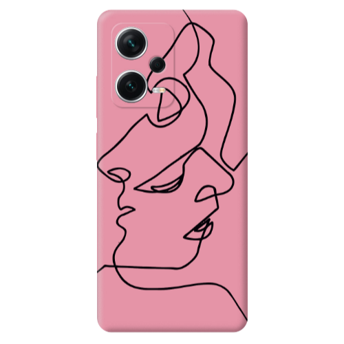 Xiaomi Poco X5 intertwined Pink Colored Silicone TPU Θήκη