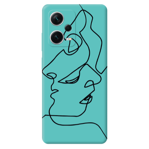 Xiaomi Poco X5 intertwined Turquoise Colored Silicone TPU Θήκη