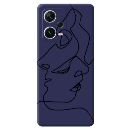 Xiaomi Poco X5 intertwined Dark blue Colored Silicone TPU Θήκη