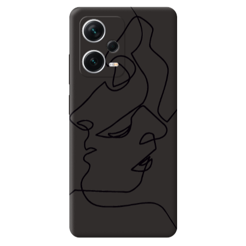 Xiaomi Poco X5 intertwined Black Colored Silicone TPU Θήκη