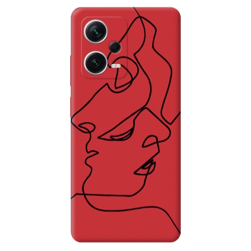 Xiaomi Poco X5 intertwined Red Colored Silicone TPU Θήκη