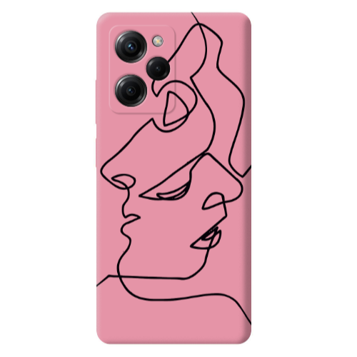 Xiaomi Poco X5 Pro intertwined Pink Colored Silicone TPU Θήκη