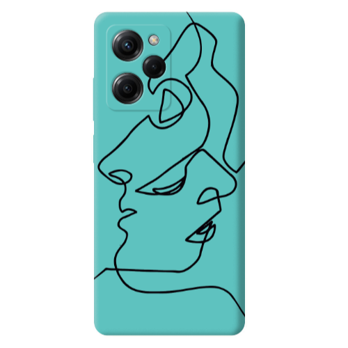 Xiaomi Poco X5 Pro intertwined Turquoise Colored Silicone TPU Θήκη