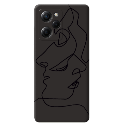 Xiaomi Poco X5 Pro intertwined Black Colored Silicone TPU Θήκη