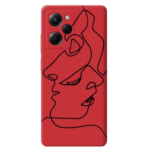 Xiaomi Poco X5 Pro intertwined Red Colored Silicone TPU Θήκη
