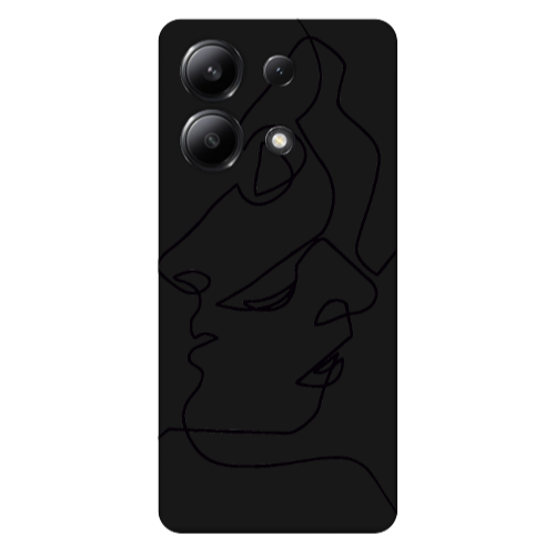 Xiaomi Redmi Note 13 4G intertwined Black Colored Silicone TPU Θήκη