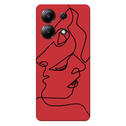 Xiaomi Redmi Note 13 4G intertwined Red Colored Silicone TPU Θήκη