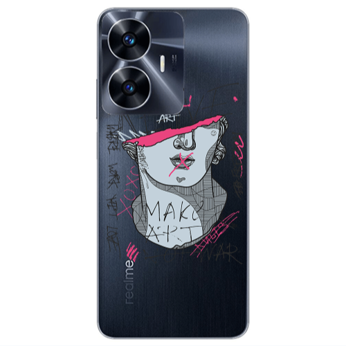 Realme Note 50 Make art Transparent Silicone TPU Θήκη