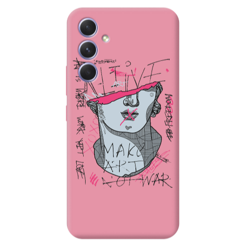 Samsung A56 Make art Pink Colored Silicone TPU Θήκη