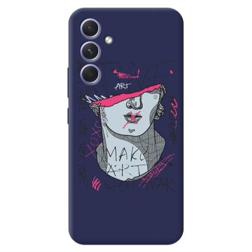 Samsung A56 Make art Dark blue Colored Silicone TPU Θήκη