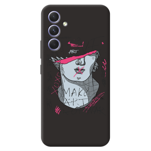 Samsung A56 Make art Black Colored Silicone TPU Θήκη