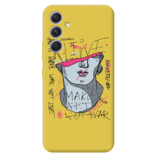 Samsung A56 Make art Yellow Colored Silicone TPU Θήκη