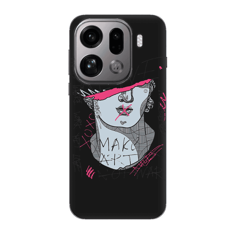 Oppo Find X9 Pro Make art Black Colored Silicone TPU Θήκη
