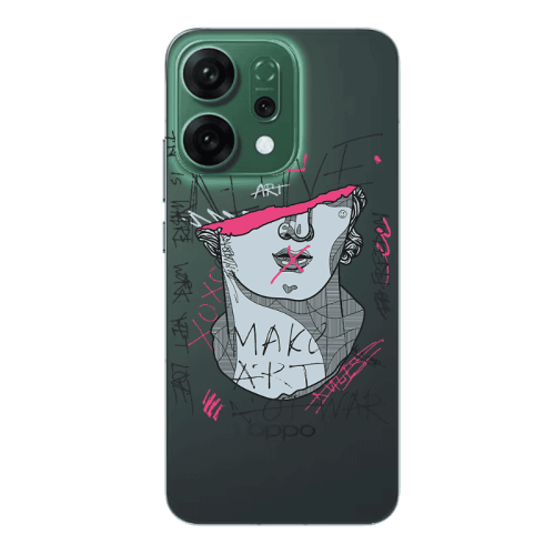 Oppo RENO 14 Make art Transparent Silicone TPU Θήκη