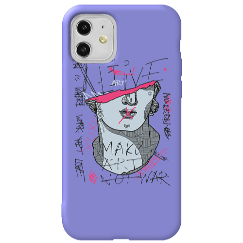 Apple iPhone 11  Make art Purple Colored Silicone TPU Θήκη