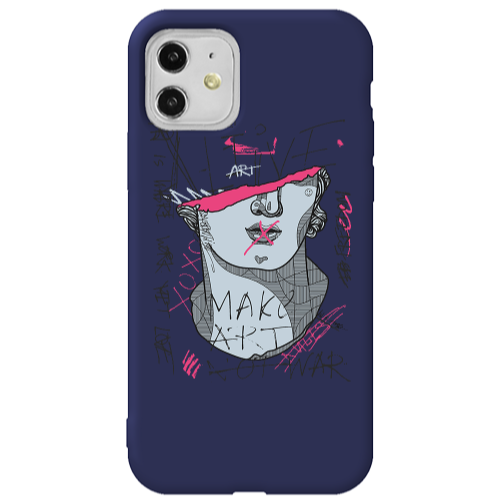Apple iPhone 11  Make art Dark blue Colored Silicone TPU Θήκη