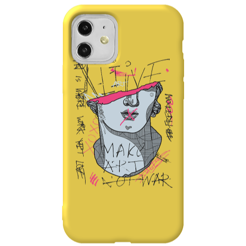Apple iPhone 11  Make art Yellow Colored Silicone TPU Θήκη