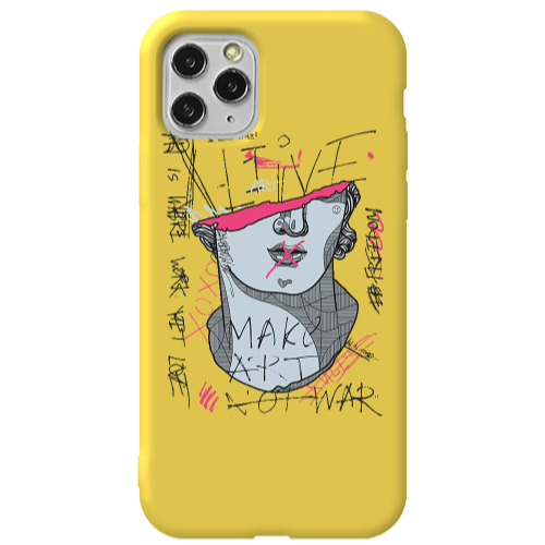 Apple iPhone 11 Pro Make art Yellow Colored Silicone TPU Θήκη